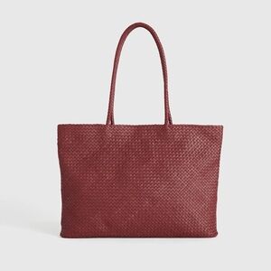 Quince Italian Leather Handwoven Tote Tote Bag in Merlot